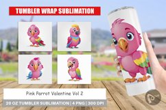 Tumbler Pink Parrot Valentine Product Image 1