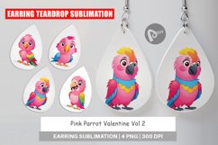 Earring Pink Parrot Valentine Product Image 1