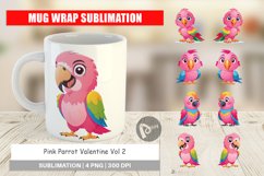 Mug Wrap Design Pink Parrot Valentine Product Image 1