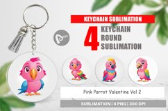 Keychain Pink Parrot Valentine Product Image 1