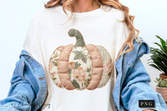 Cottagecore Pumpkin Patchwork PNG Product Image 5
