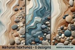 Serene Riverbed A Blend of Blues and Browns Backgrounds Product Image 1