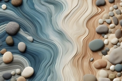 Serene Riverbed A Blend of Blues and Browns Backgrounds Product Image 4