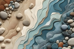 Serene Riverbed A Blend of Blues and Browns Backgrounds Product Image 3