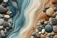 Serene Riverbed A Blend of Blues and Browns Backgrounds Product Image 7