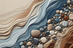 Serene Riverbed A Blend of Blues and Browns Backgrounds Product Image 6