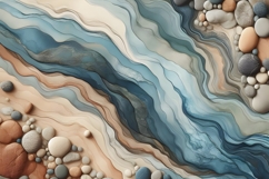 Serene Riverbed A Blend of Blues and Browns Backgrounds Product Image 5