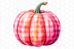 Pink Patterned Watercolor Pumpkin Clipart Sublimation