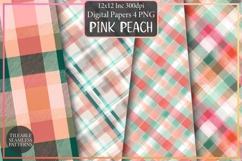 Pink Peach and Mint Plaid Pattern Design, Sublimation Design Product Image 1