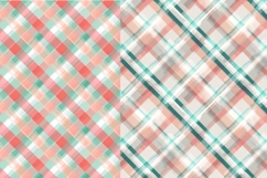 Pink Peach and Mint Plaid Pattern Design, Sublimation Design Product Image 2