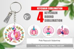 Keychain Pink Peacock Valentine Product Image 1