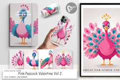 Digital Paper Pink Peacock Valentine Product Image 1