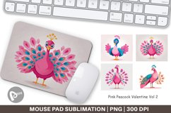 Mouse Pad Pink Peacock Valentine Product Image 1