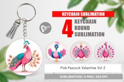Keychain Pink Peacock Valentine Product Image 1