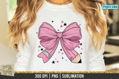 Pink Pencil Coquette Bow is a professional design that is available at 300dpi PNG to use for Sublimation, iron-on transfer, DTG Printing and normal printing.
