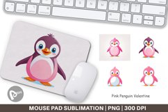 Mouse Pad Pink Penguin Valentine Product Image 1