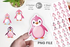 Pink Penguin Valentine Sticker Product Image 1