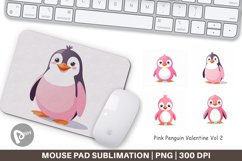 Mouse Pad Pink Penguin Valentine Product Image 1
