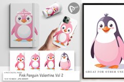Digital Paper Pink Penguin Valentine Product Image 1
