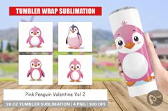 Tumbler Pink Penguin Valentine Product Image 1