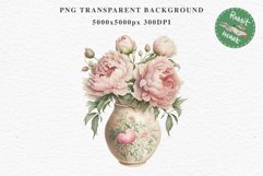 Pink Peonies Vase Flower Wreath Clipart PNG Scrapbooking Art Nursery Watercolor Transparent wedding invitation shirt designs sublimation romantic digital bloom watercolor floral wreath, flowers clipart, white pink peonies nursery, spring, wedding invitati