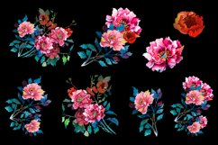 Pink peonies watercolor clipart Product Image 3