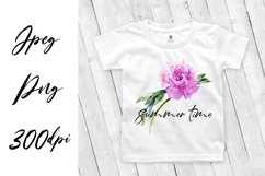 Peony watercolor - sublimation design Product Image 1