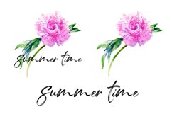Peony watercolor - sublimation design Product Image 2