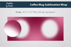 Red Photo mug wrap template for 11 oz Cricut Mug Sublimation