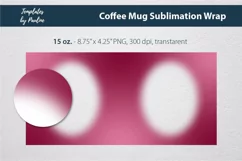 Red Photo mug wrap template for 11 oz Cricut Mug Sublimation