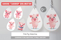 Earring Pink Pig Valentine Product Image 1