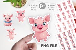 Pink Pig Valentine Sticker Product Image 1