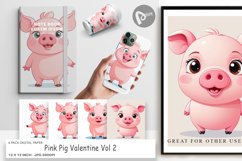Digital Paper Pink Pig Valentine Product Image 1