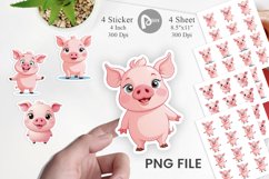Pink Pig Valentine Sticker Product Image 1