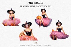 watercolor Pink Pin Up Halloween Lady, Retro Women clipart, halloween character Pumpkin Girl art  Pink Pin Up Halloween Clipart Lady Retro Women PNG Girl Art Image Watercolor Transparent Print illustration sublimation creepy printable digital