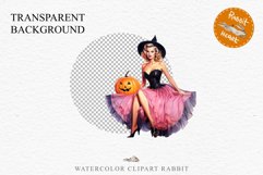 Pink Pin Up Halloween Clipart Lady Retro Women PNG Girl Art Image Watercolor Transparent Print illustration sublimation creepy printable digital