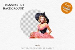 Pink Pin Up Halloween Clipart Lady Retro Women PNG Girl Art Image Watercolor Transparent Print illustration sublimation creepy printable digital watercolor Pink Pin Up Halloween Lady, Retro Women clipart, halloween character Pumpkin Girl art 