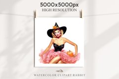 Pink Pin Up Halloween Clipart Lady Retro Women PNG Girl Art Image Watercolor Transparent Print illustration sublimation creepy printable digital watercolor Pink Pin Up Halloween Lady, Retro Women clipart, halloween character Pumpkin Girl art 