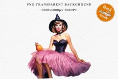 Pink Pin Up Halloween Clipart Lady Retro Women PNG Girl Art Image Watercolor Transparent Print illustration sublimation creepy printable digital watercolor Pink Pin Up Halloween Lady, Retro Women clipart, halloween character Pumpkin Girl art 