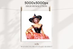 Pink Pin Up Halloween Clipart Lady Retro Women PNG Girl Art Image Watercolor Transparent Print illustration sublimation creepy printable digital watercolor Pink Pin Up Halloween Lady, Retro Women clipart, halloween character Pumpkin Girl art 