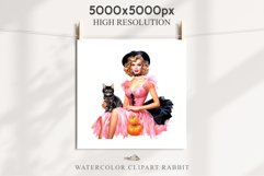 Pink Pin Up Halloween Clipart Lady Retro Women PNG Girl Art Image Watercolor Transparent Print illustration sublimation creepy printable digital watercolor Pink Pin Up Halloween Lady, Retro Women clipart, halloween character Pumpkin Girl art 