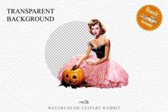 Pink Pin Up Halloween Clipart Lady Retro Women PNG Girl Art Image Watercolor Transparent Print illustration sublimation creepy printable digital watercolor Pink Pin Up Halloween Lady, Retro Women clipart, halloween character Pumpkin Girl art 