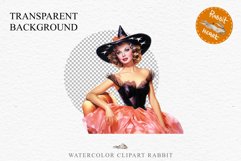 Pink Pin Up Halloween Clipart Lady Retro Women PNG Girl Art Image Watercolor Transparent Print illustration sublimation creepy printable digital watercolor Pink Pin Up Halloween Lady, Retro Women clipart, halloween character Pumpkin Girl art 