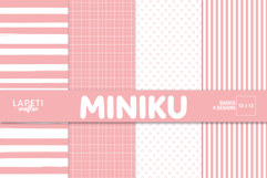 Pink plaid digital paper with stripes and star patterns