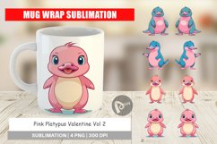Mug Wrap Design Pink Platypus Valentine Product Image 1