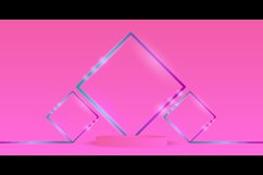 pink podium stage with neon light design background Product Image 2