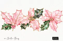 Pink Christmas Poinsettia | Christmas PNG Product Image 1