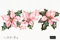 Pink Christmas Poinsettia | Christmas PNG Product Image 1