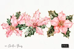 Pink Christmas Poinsettia | Christmas PNG Product Image 1