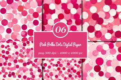 Pink Polka Dots Digital Paper Product Image 1